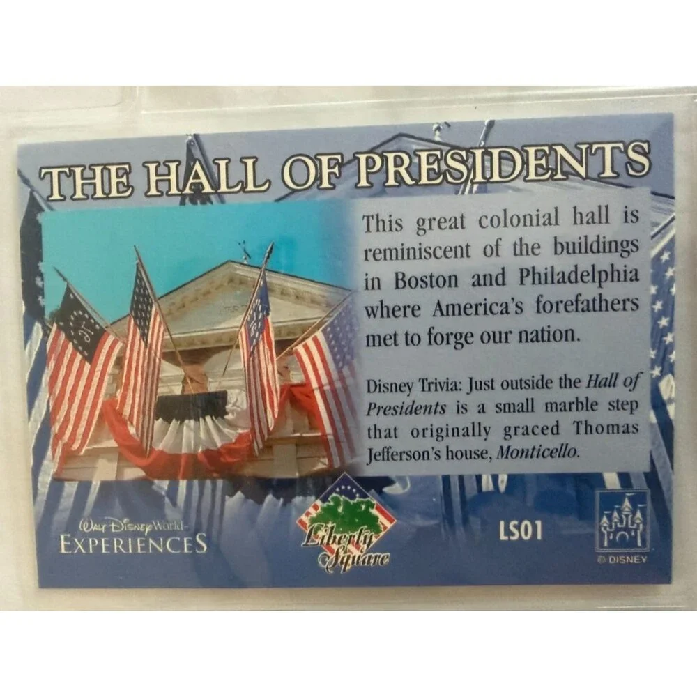 Walt Disney World Experiences Liberty Square 9 Card Set Complete with Sleeve